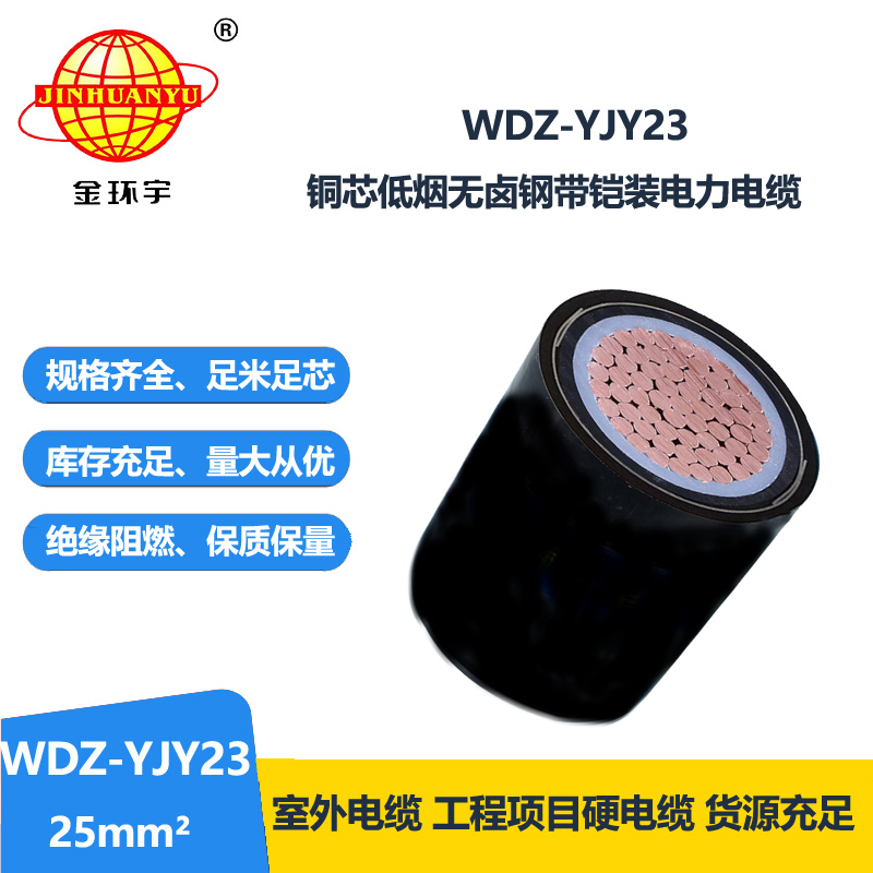金環(huán)宇 絕緣低煙無(wú)鹵單芯電纜WDZ-YJY23-25 鎧裝電力